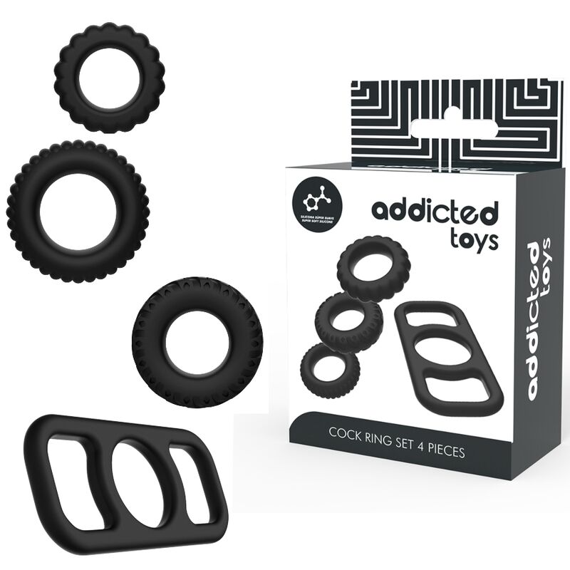 ADDICTED TOYS - SET DI ANELLI PER CAZZO - 4 PEZZI Addicted Toys