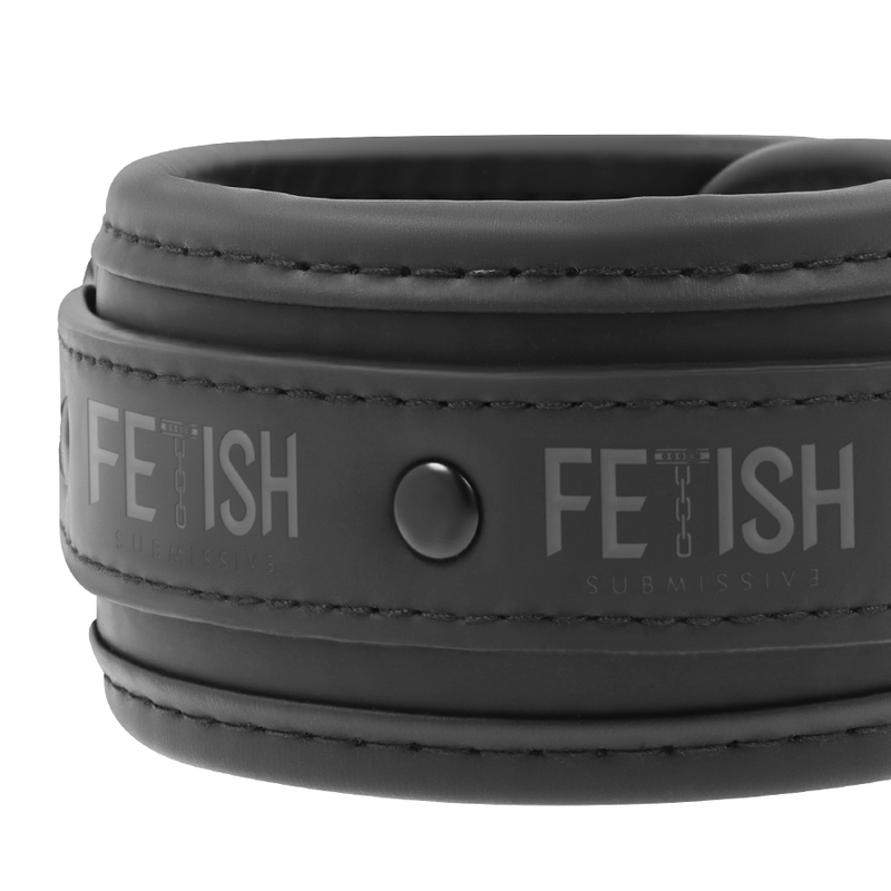 FETISH SUBMISSIVE - COLLANA E MANETTE IN PELLE VEGANA CON FODERA IN NOPRENE Fetish Submissive Bondage