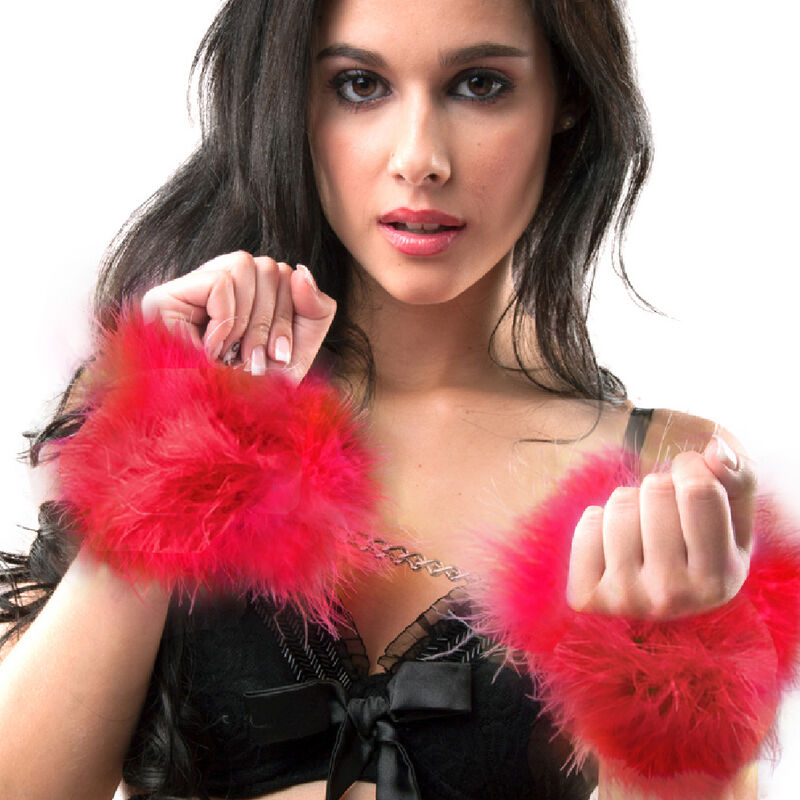 GIOCO SEGRETO - MANETTE MARABOU ROSSO Secretplay 100% Fetish