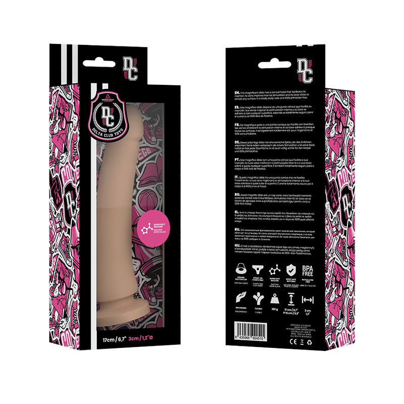 DELTA CLUB - GIOCATTOLI DILDO SILICONE MEDICO NATURALE 17 CM -O- 3 CM Deltaclub