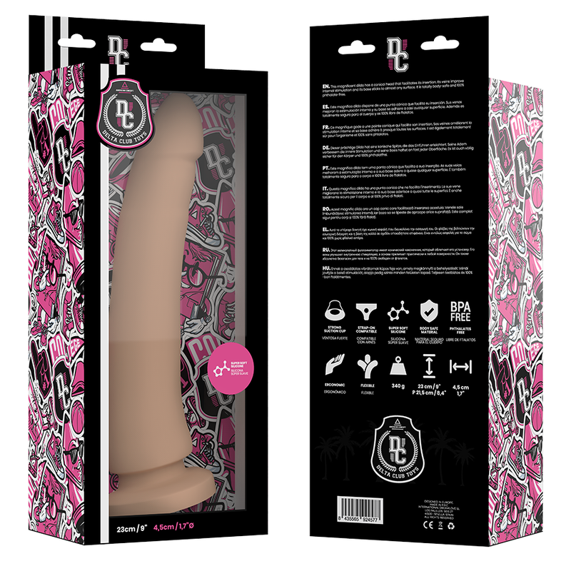 DELTA CLUB - TOYS DILDO NATURALE IN SILICONE MEDICO 23 CM -O- 4.5 CM Deltaclub