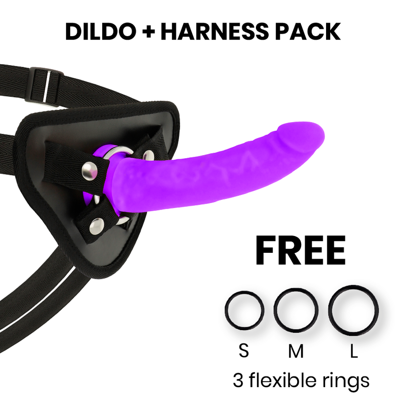 DELTA CLUB - TOYS IMBRACATURA + DONG SILICONE VIOLA 17 CM -O- 3 CM Deltaclub