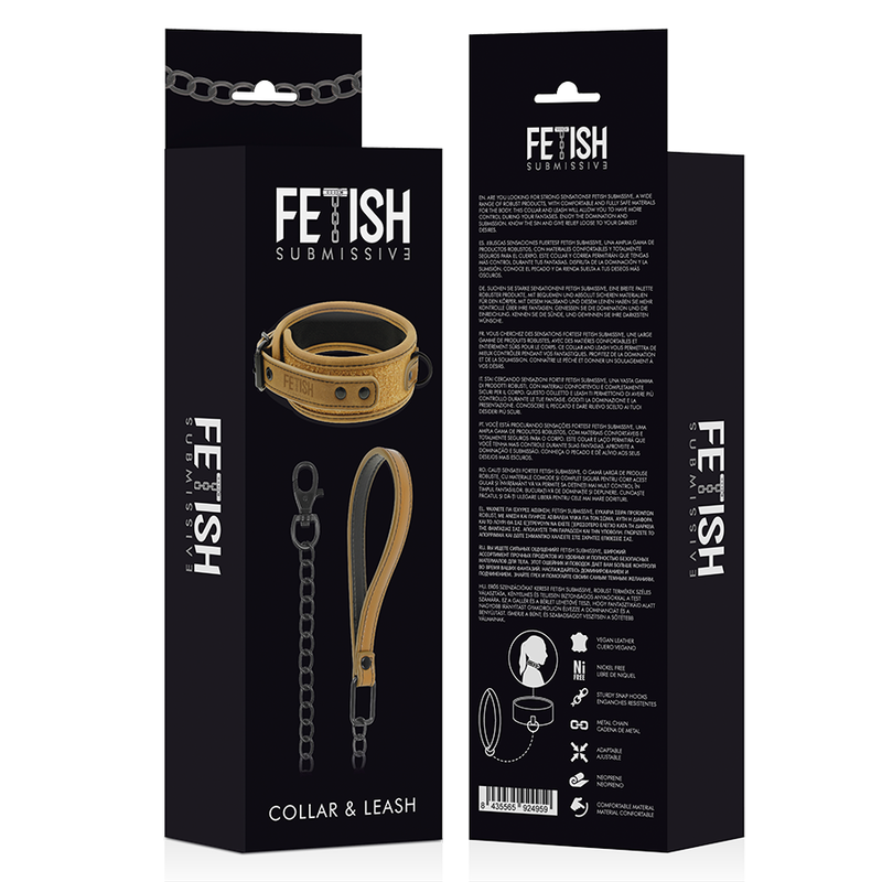 FETISH SUBMISSIVE ORIGIN - COLLANA A CATENA RIVESTITA IN NEOPRENE Fetish Submissive Origin