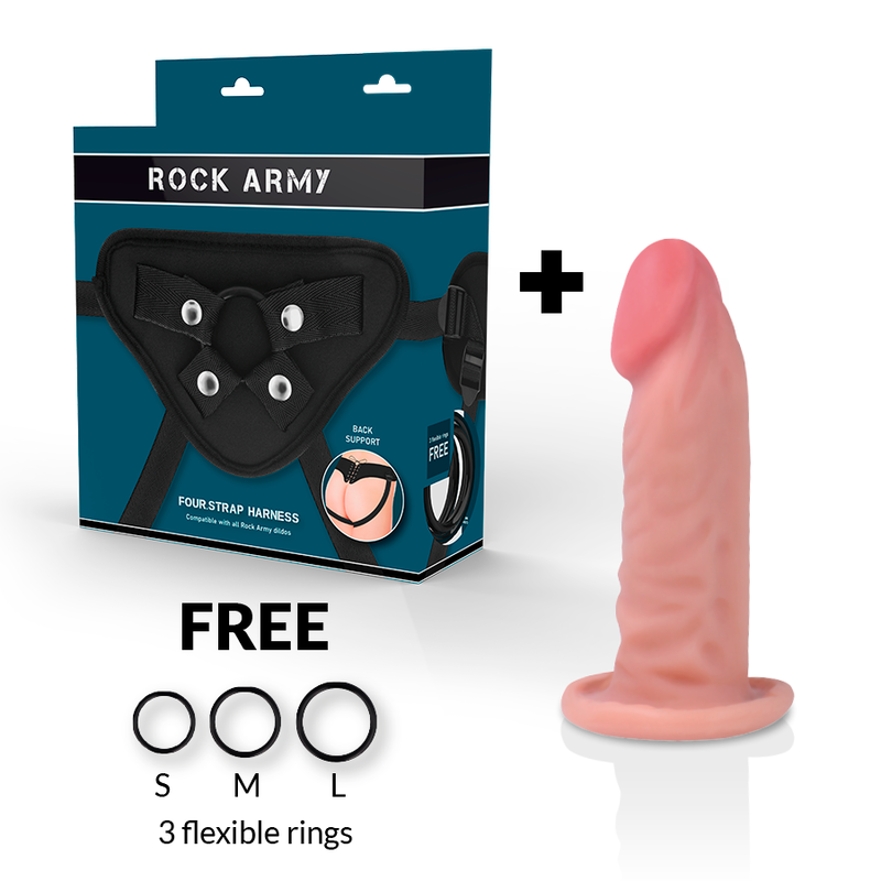 ROCKARMY - IMBRACATURA + DILDO REALISTICO TIGRE A DOPPIA DENSIT 14 CM -O- 4.46 CM Rock Army