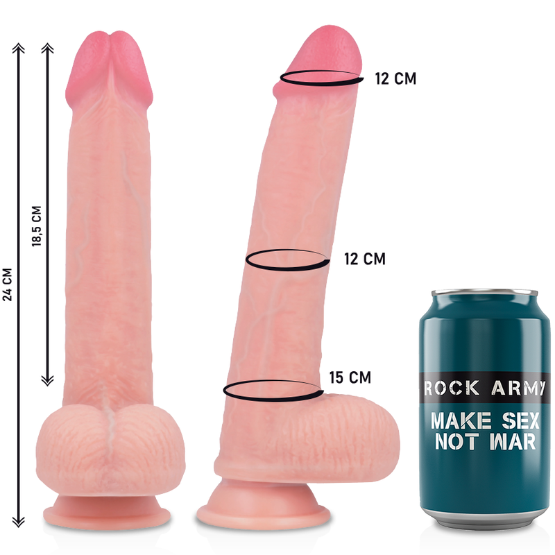 ROCKARMY - ARN S + DILDO IN SILICONE LIQUIDO PREMIUM KINGCOBRA 24 CM -O- 4.77 CM Rock Army