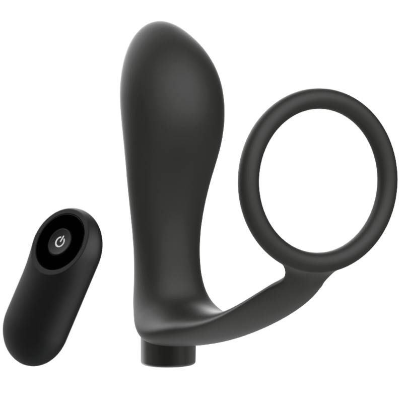 ADDICTED TOYS - ANELLO PER PENE CON TELECOMANDO PLUG ANALE NERO RICARICABILE Addicted Toys